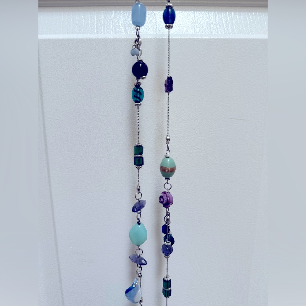 22" Lane Bryant glass bead silver tone necklace - Picture 3 of 11